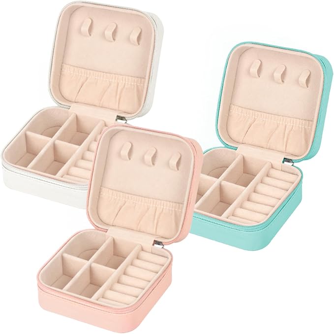 MFXIP Travel Jewelry Case Small Jewelry Box Jewelry Organizer Storage Case Portable PU Leather Mini Jewelry Travel Case for Girls Womens Earring, Necklace, Rings,Bracelets