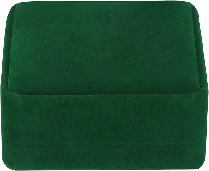 LETURE 4 Pieces Classic Velvet Bracelet Bangle Pendant Necklace Gift Box, Travel Jewelry Box Display Storage Case for Gift, Wedding, Engagement, Proposal, Birthday (4PCS Bracelet-GREEN)
