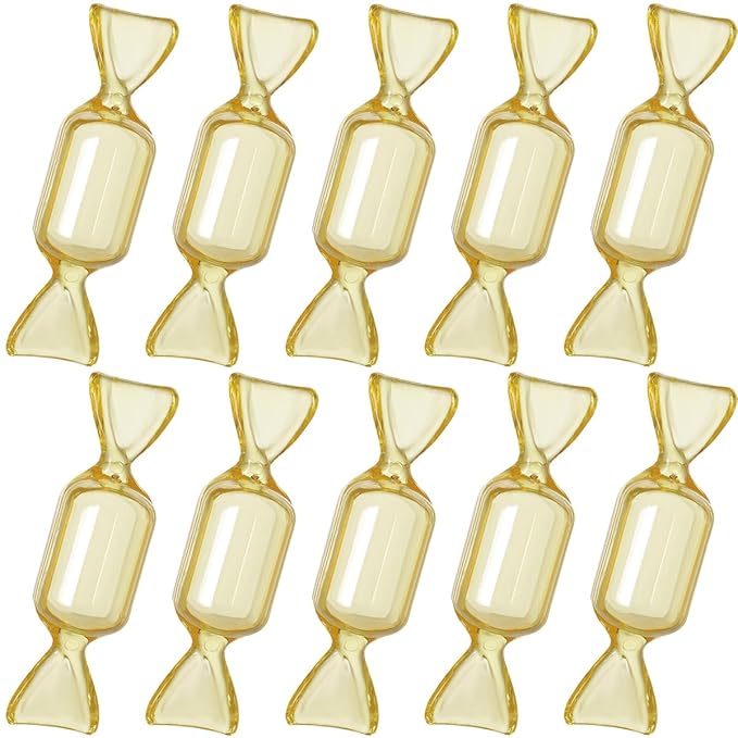 FZBNSRKO 50 Pcs Clear Candy Shaped Jewelry Box,Mini Jewelry Organizer Boxes Lovely Plastic Candy Container DIY Jewelry Accessories for Wedding Party Travel Valentine's Day(yellow)
