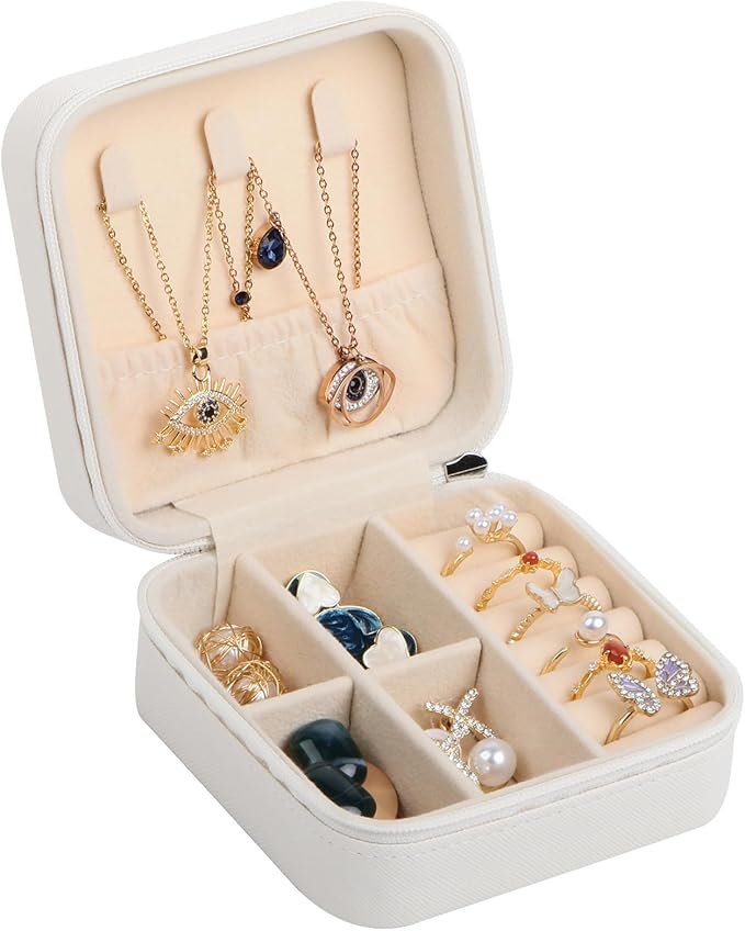 17Dec Small Travel Jewelry Case Organizer,Mini Travel Essentials for Women,Bridesmaid Gifts Birthday Gifts for Women,Small Jewelry Box for Girls 8-12