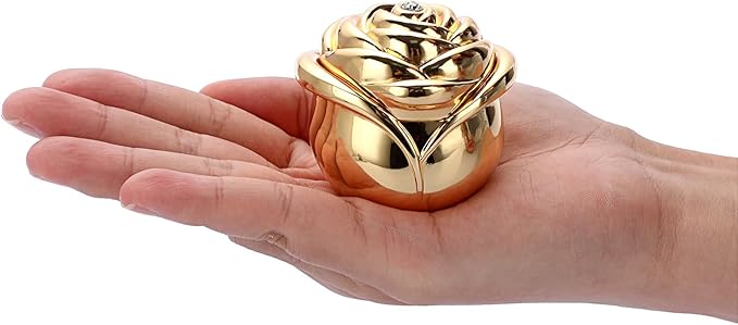 Hipiwe Rose Shape Vintage Jewelry Box - Small Trinket Storage Case Gold Ring Holder Treasure Box Organizer Keepsake Box for Rings Earrings Necklace, Gift for Women