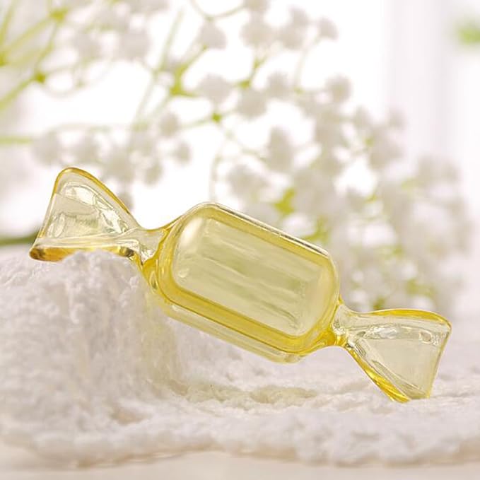 FZBNSRKO 50 Pcs Clear Candy Shaped Jewelry Box,Mini Jewelry Organizer Boxes Lovely Plastic Candy Container DIY Jewelry Accessories for Wedding Party Travel Valentine's Day(yellow)