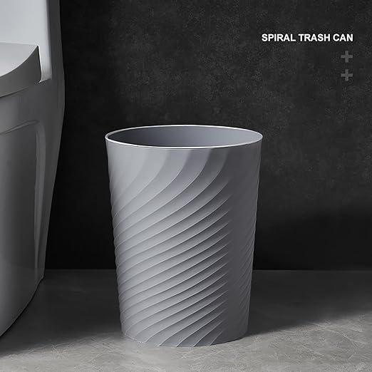 Small Bathroom Trash Can 1.8 Gallon Garbage Can Waste Basket Recycling Bin for Dorm Bedroom Office Kitchen,2 Pack Grey