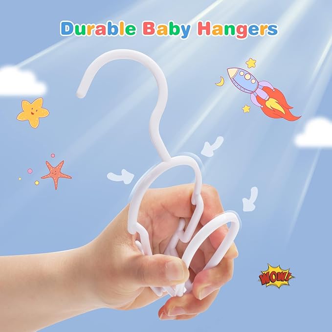 Baby Hangers - 60 Pack Toddler Hangers Kids Plastic Hanger for Infant Small Child Childrens Nursery Newborn Clothes Closet Organization White