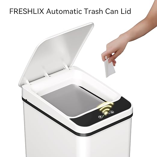 FRESHLIX Replacement Trash Can Lid Compatible with 2.2 x 2.6-Gallon Sensor Trash Can Battery Powered White