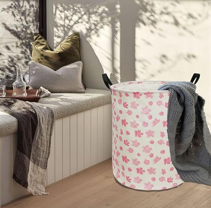 Collapsible Kids Laundry Basket Clothes Hamper, Foldable Storage Organizer Bin, Toy Clothes Storage with Handles for Boys Girls Bedroom, Room Decor