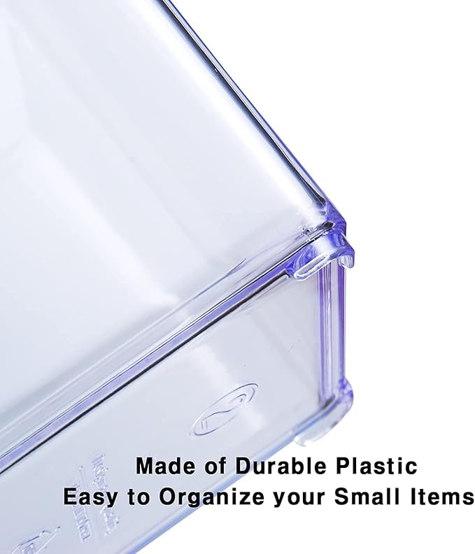 carrotez 2 Compartment Clear Plastic Drawer Organizer for Makeup, Bathroom, Desk, Vanity