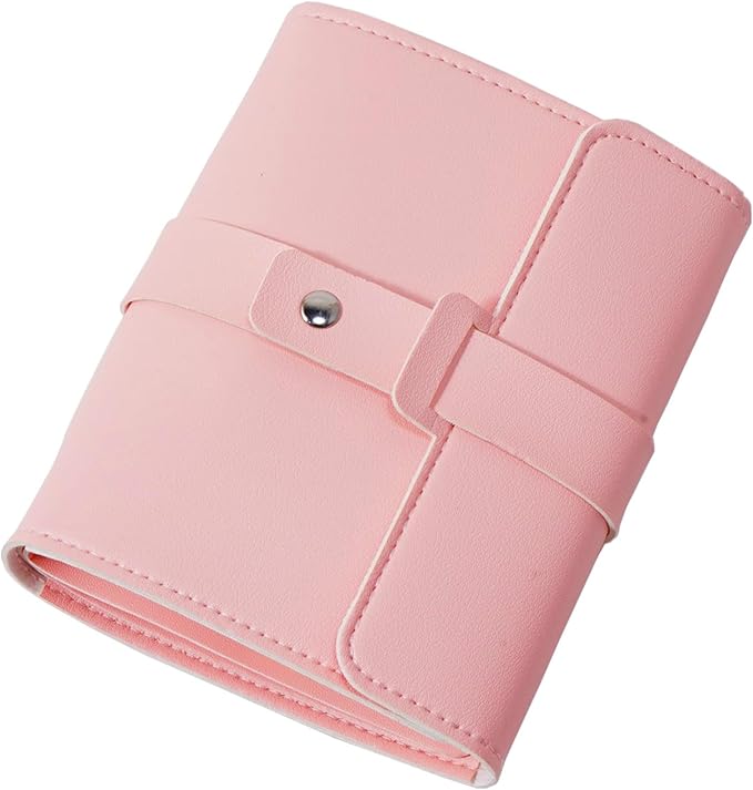 LAKE OF FIRE Earring Holder Organizer with Foldable Book Design Jewelry Book Organizer, Portable Pu Leather Travel Earring Case(Pink)