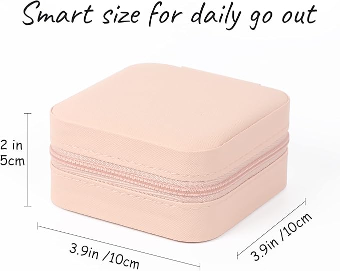 MFXIP Travel Jewelry Case Small Jewelry Box Jewelry Organizer Storage Case Portable PU Leather Mini Jewelry Travel Case for Girls Womens Earring, Necklace, Rings,Bracelets