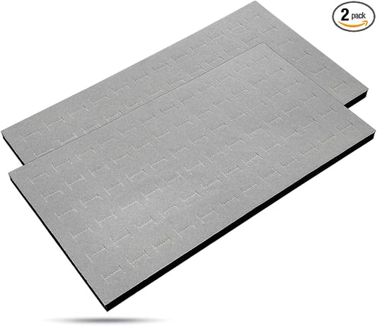 TheDisplayGuys For Your Modern Living 2-Pack 72-Ring Holders Velvet Foam Padding Jewelry Inserts - Tray/Case Liners - Retail Display, Storage (Gray) by The Display Guys