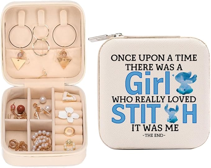 LONGXIN Cartoon Lover Gift, Cute Cartoon Themed Jewelry Case, Small Jewelry Box Organizer