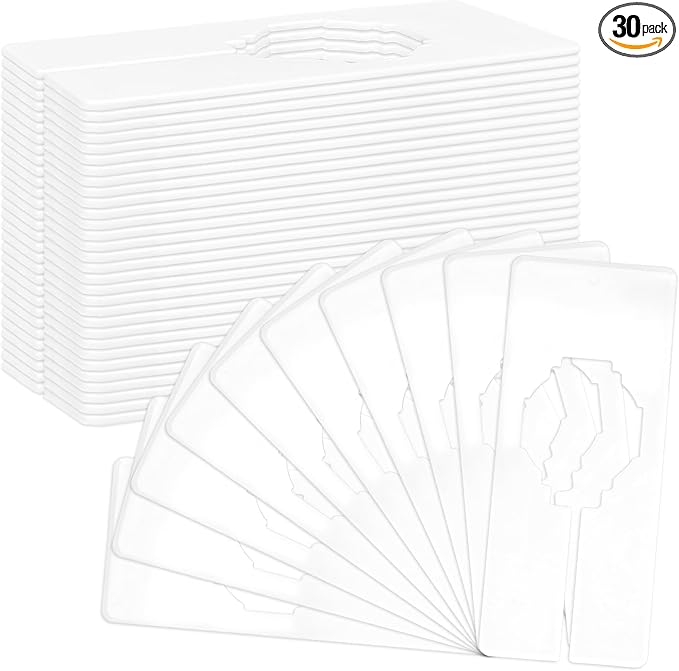 Sukh 30PCS Rectangular Closet Dividers - Plastic Closet Shelf Dividers For Clothes Organization Clothing Rack Tags Label for Wardrobe Retail Store Boutique Supplies Sturdy Durable No Burrs (White)