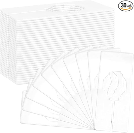 Sukh 30PCS Rectangular Closet Dividers - Plastic Closet Shelf Dividers For Clothes Organization Clothing Rack Tags Label for Wardrobe Retail Store Boutique Supplies Sturdy Durable No Burrs (White)