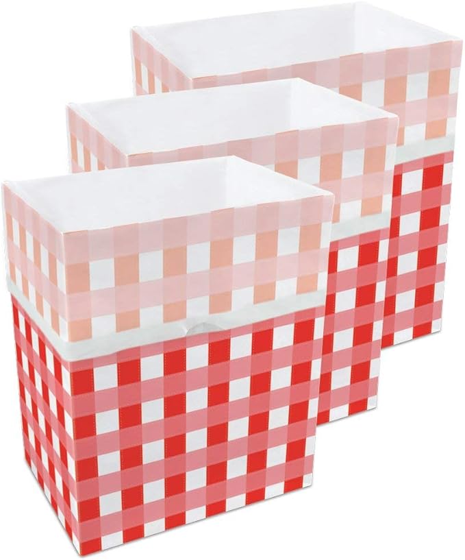 Clean Cubes 13 Gallon Disposable Pop-Up Trash Cans (3-Pack) with Fitted Bags – Foldable Garbage & Recycling Bins for Parties, Events & Kitchen (Picnic, 17" H x 13.5" W x 10" D)
