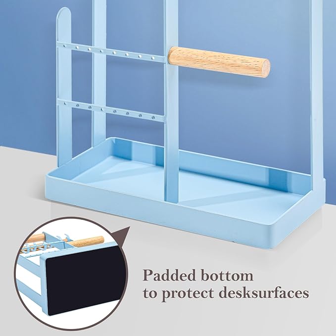 ProCase Cute Jewelry Stand, Aesthetic Jewelry Organizer for Dresser Vanity, Jewelry Holder Display for Necklaces Earrings, Gifts for Teen Girls Women, Bedroom Dorm Decor -Medium, Blue