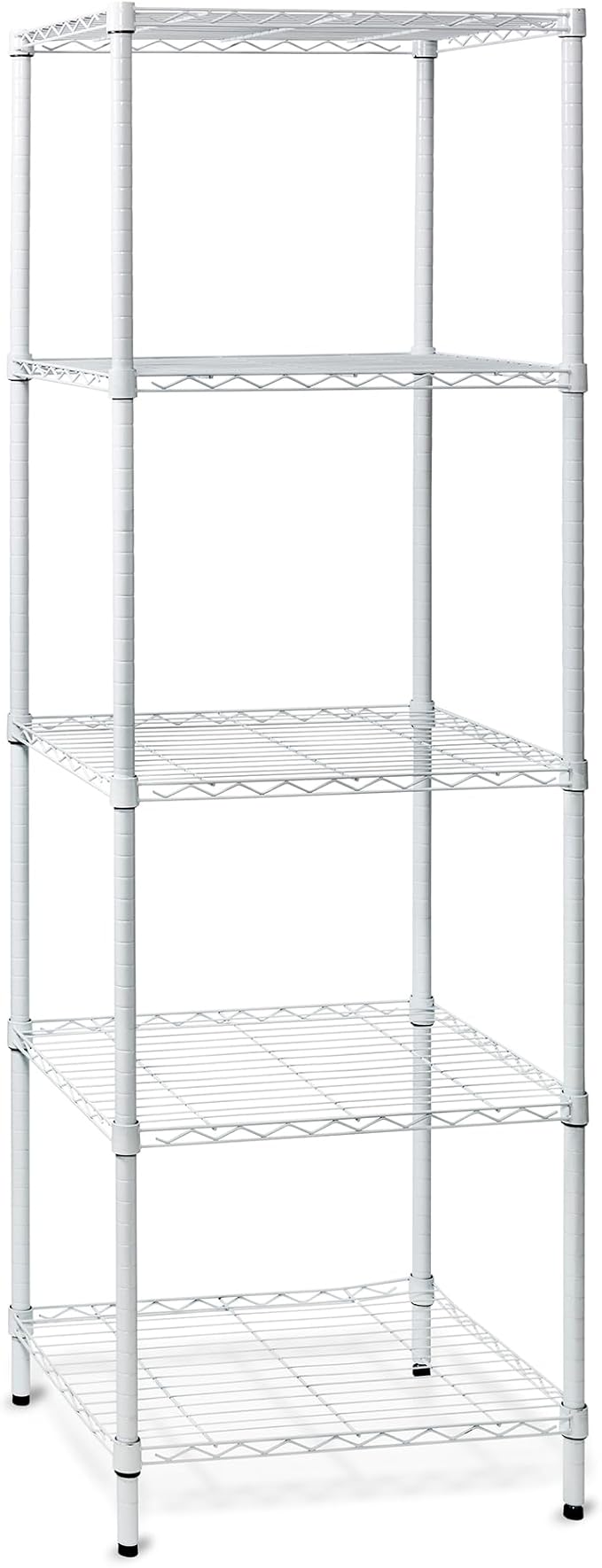 Honey-Can-Do 5-Tier Heavy Duty Adjustable Shelving Unit, 250-lb Per Shelf NSF Certified Metal Storage Rack, White Wire Shelf for Laundry Kitchen Pantry, 24 x 18 x 72 in