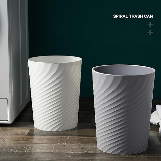Bathroom Trash Can 1.8 Gallon Small Waste Basket Garbage Can for Bedroom Office Kitchen, 2 Pcak Black