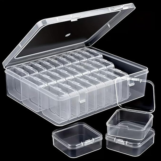 30Pcs Bead Organizer, Clear Plastic Cases for Pearl Bracelets and Small Accessories (1.96x1.96x0.79in)