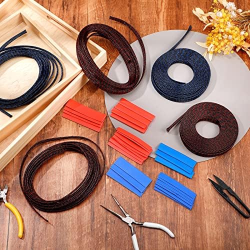 Xuniea 96ft Wire Loom Braided Cable 1/2, 1/4, 3/8 Inch,Red,Blue and Black - Image 6