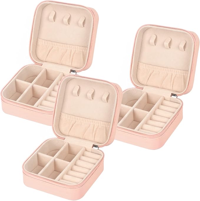 MFXIP Travel Jewelry Case Small Jewelry Box Jewelry Organizer Storage Case Portable PU Leather Mini Jewelry Travel Case for Girls Womens Earring, Necklace, Rings,Bracelets
