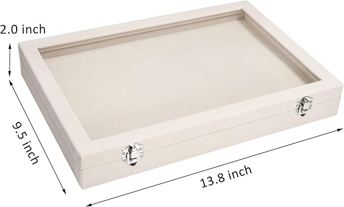 Vicoter Rings Organizer Tray 100 Slot Velvet Ring Earring Storage Box TranSparent Cover Jewelry Store Ring Display Box Jewelry Display Cabinet for Girl Wife Mother