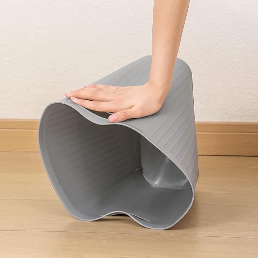 rejomiik Small Trash Can, 3.5 Gallon Garbage Can, Slim Waste Basket, Plastic Trash Bin Container with Handles for Bathroom, Bedroom, Home, Office, Dorm Room, Kitchen, Rectangular, Gray, 1 - Pack
