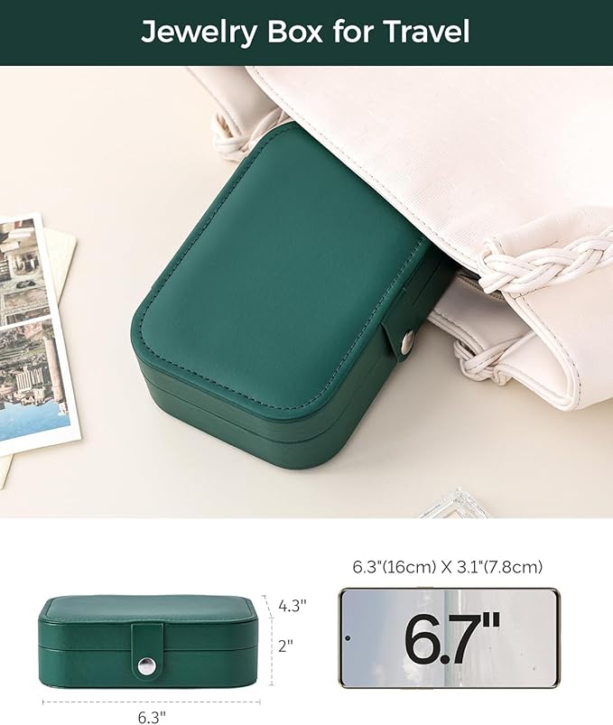 CASEGRACE Jewelry Box For Women Portable Travel Jewelry Case for Necklace Earring Rings Jewelry Holder Case Gift Box Girls