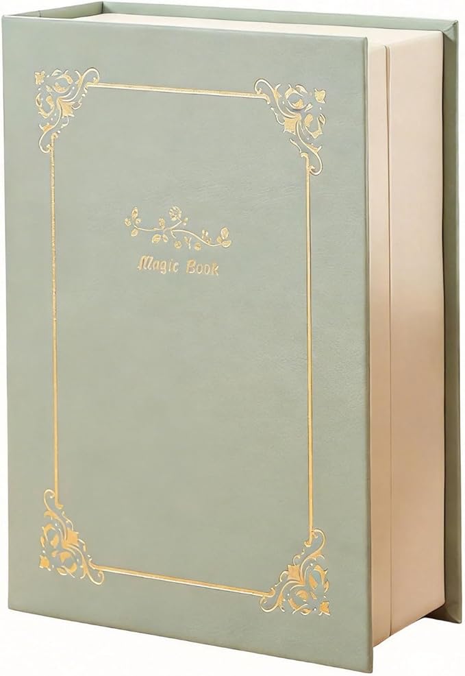 PU Leather Book Jewelry Organizer Box with Magnetic Closure, Stylish Jewelry Box for Women and Girls, Travle Jewelry Case for Rings Necklaces Earring (Aqua)