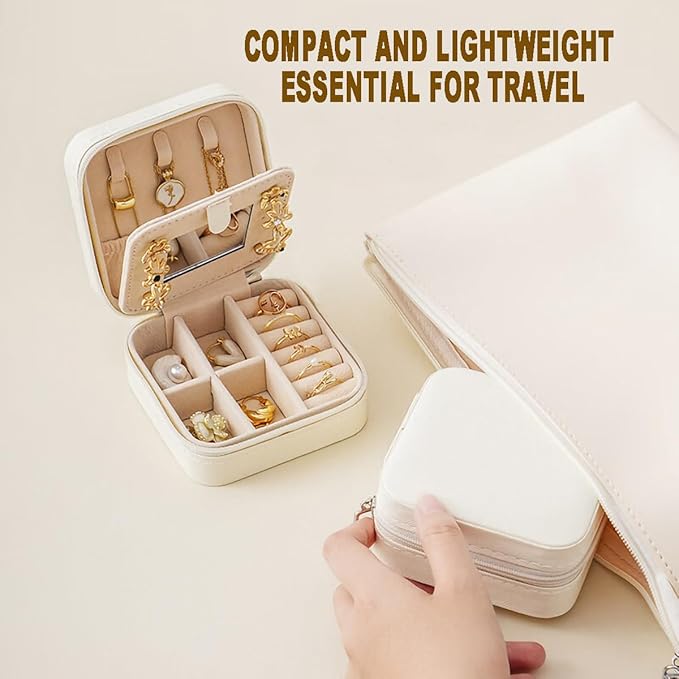 Compact And Secure Jewelry Boxes For Women Small Jewelris Box For Travel Portable Case With Lock Key Beautiful Jewelry Organizer And Storage Solution