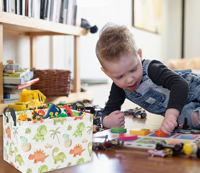 Dinosaur Baskets Kids Storage Basket Baby Gift Basket Rectangular Cute Toy Storage Bin Box Organizer Book Shelf Bins Dinosaur Room Decor(Cute dinosaur)
