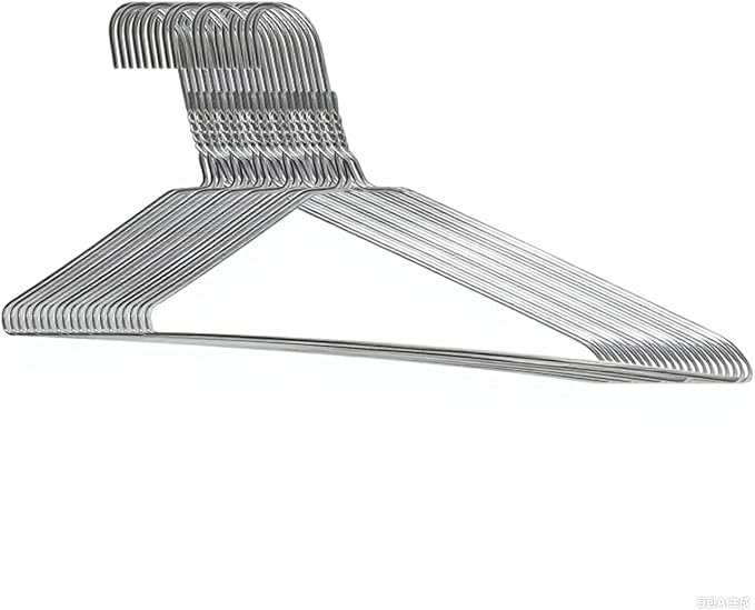 Otylzto 20Pcs Silver Wire Hangers for Clothes, Shirt, Wire Coat