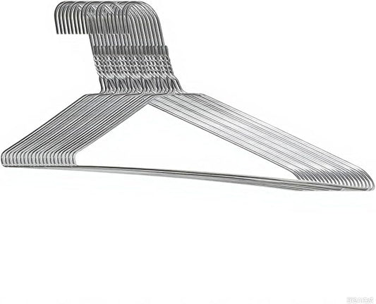 Otylzto 20Pcs Silver Wire Hangers for Clothes, Shirt, Wire Coat
