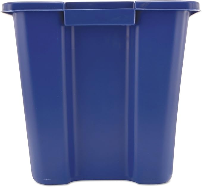 Rubbermaid Commercial Products, Recycling Bin/Box, Stackable, 14 GAL, Blue, for Indoors/Outdoors/Garages/Homes/Commercial Facilities