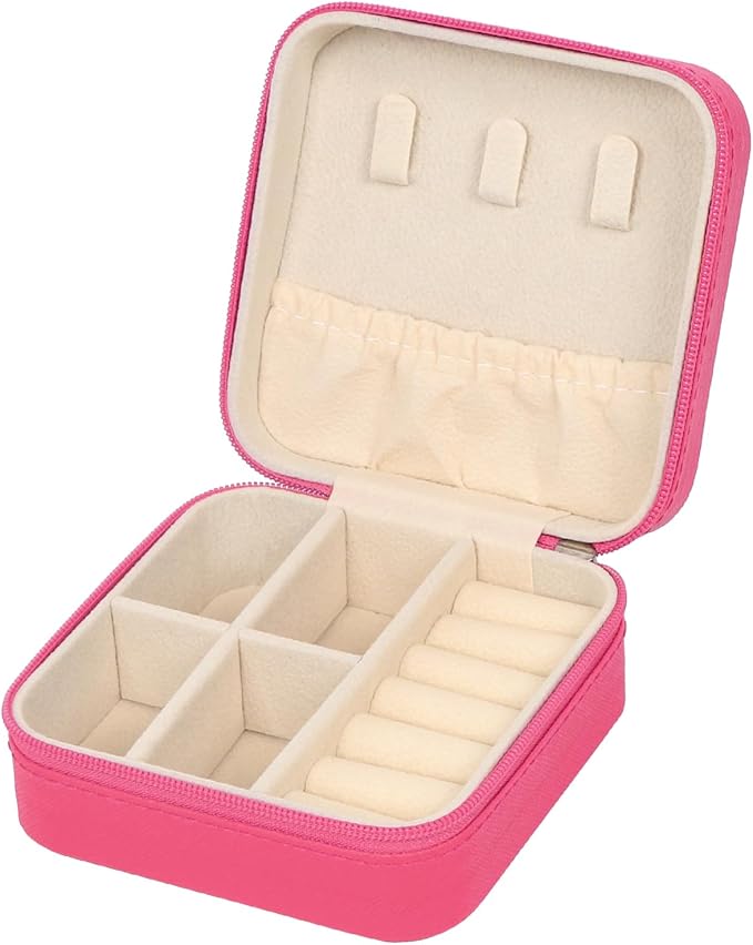 MFXIP Travel Jewelry Case Small Jewelry Box Jewelry Organizer Storage Case Portable PU Leather Mini Jewelry Travel Case for Girls Womens Earring, Necklace, Rings,Bracelets