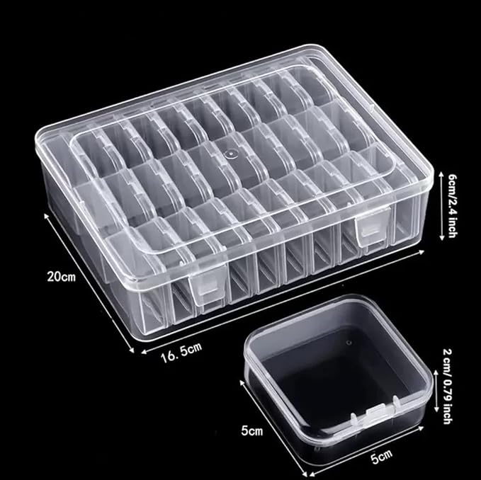 30Pcs Bead Organizer, Clear Plastic Cases for Pearl Bracelets and Small Accessories (1.96x1.96x0.79in)