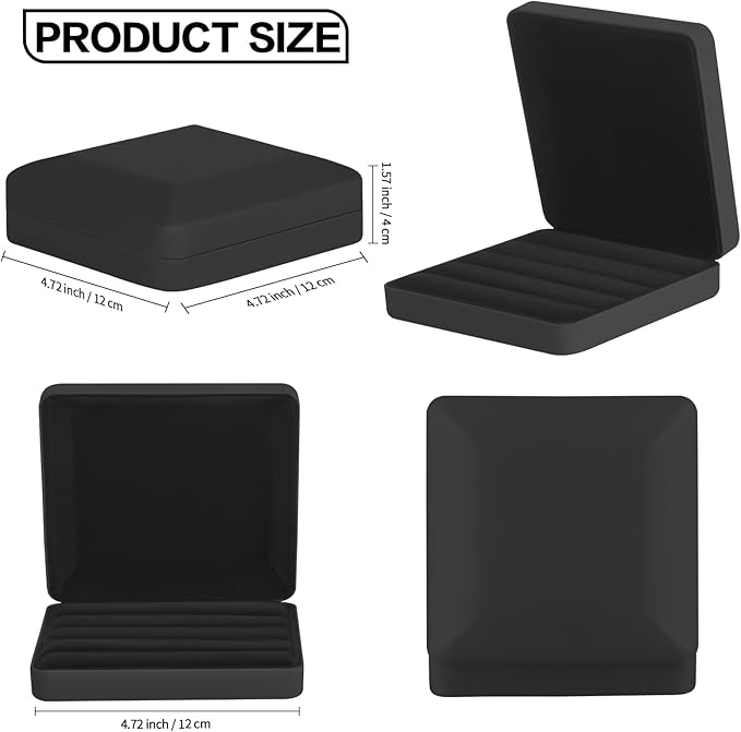 KUKUVR Ring Storage Organizer Box for Multiple Rings, Travel Portable Jewelry Ring Stud Earring Case, Ring Tray Holder Showcase Display Case (Black)