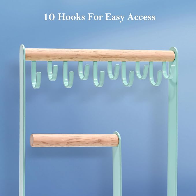 ProCase Cute Jewelry Stand, Aesthetic Jewelry Organizer for Dresser Vanity, Jewelry Holder Display for Necklaces Earrings, Gifts for Teen Girls Women, Bedroom Dorm Decor -Medium, Aqua
