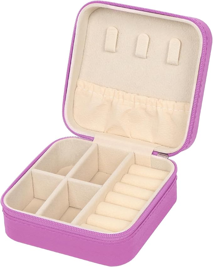 MFXIP Travel Jewelry Case Small Jewelry Box Jewelry Organizer Storage Case Portable PU Leather Mini Jewelry Travel Case for Girls Womens Earring, Necklace, Rings,Bracelets