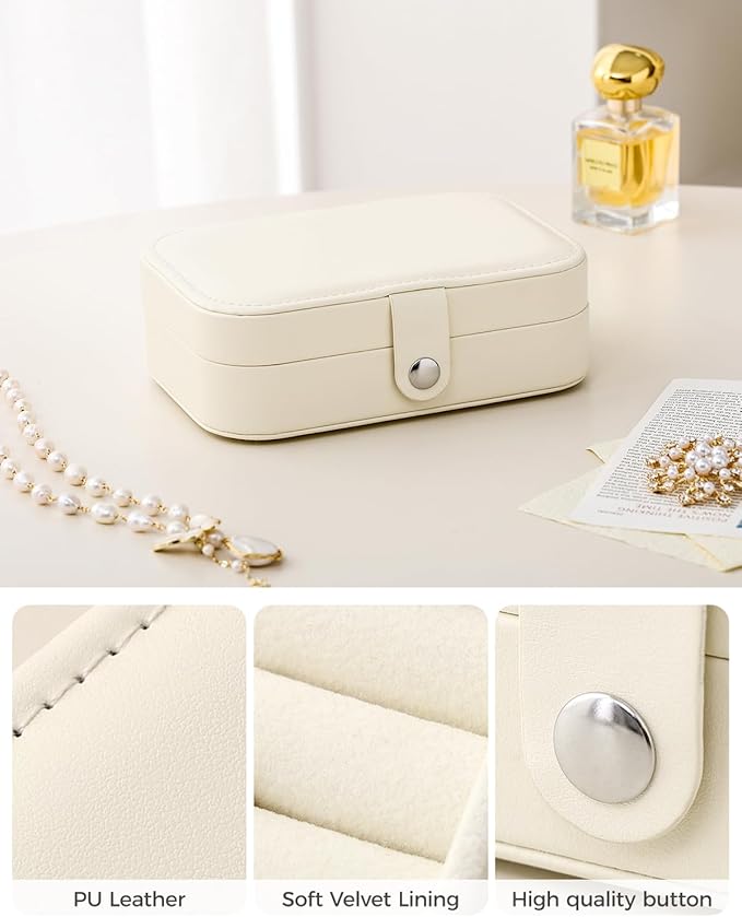 CASEGRACE Jewelry Box For Women Portable Travel Jewelry Case for Necklace Earring Rings Jewelry Holder Case Gift Box Girls
