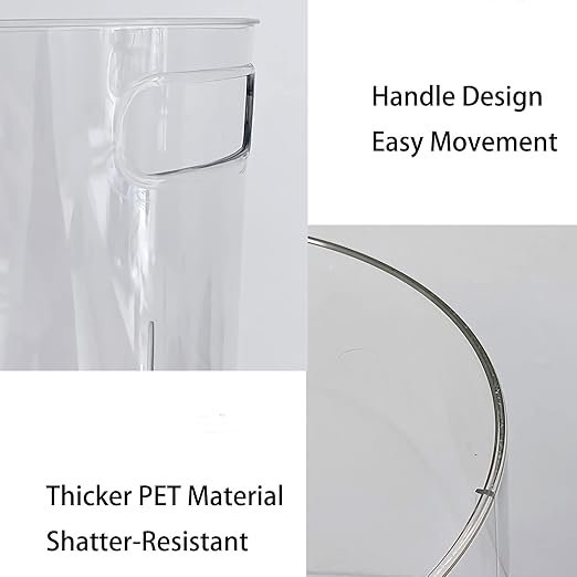 Anyoifax Small Trash Can Plastic Wastebasket 1.5 Gallon Round Garbage Container Bin with Handles for Bathroom, Bedroom, Kitchen, College Dorm, Office, Craft Room - Clear