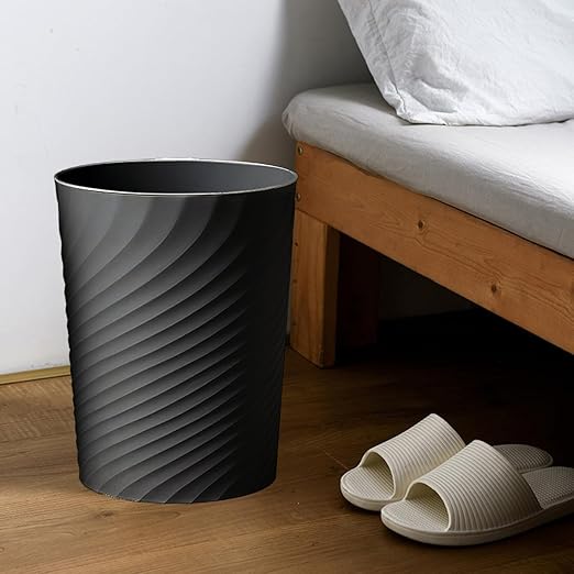 Bathroom Trash Can 1.8 Gallon Small Waste Basket Garbage Can for Bedroom Office Kitchen, 2 Pcak Black