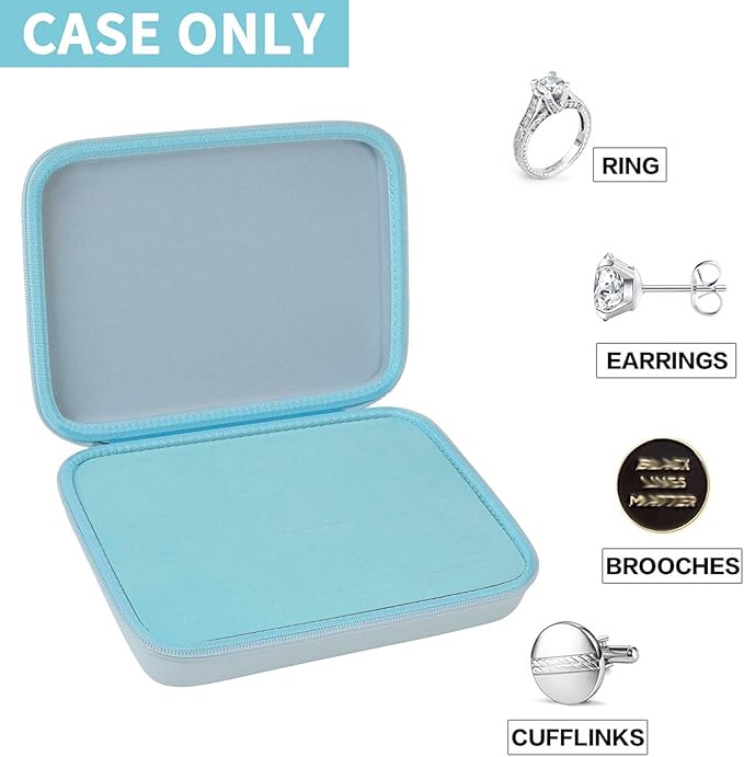 GWCASE Ring Organizer Storage Case - Jewelry Ring Display Collector Box with 42 Slots. Rings Tray Holder Showcase Fits for 50+ Rings, Earrings, Brooches and Cufflinks (Box Only)-Blue