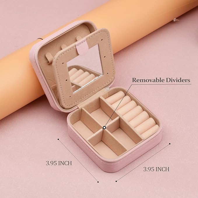 MODENGKONGJIAN Travel Jewelry Case for Women Fashion, Ring Necklace Earring Jewelry Holder Organizer Box, Small Portable Jewellery Storage, Initial W