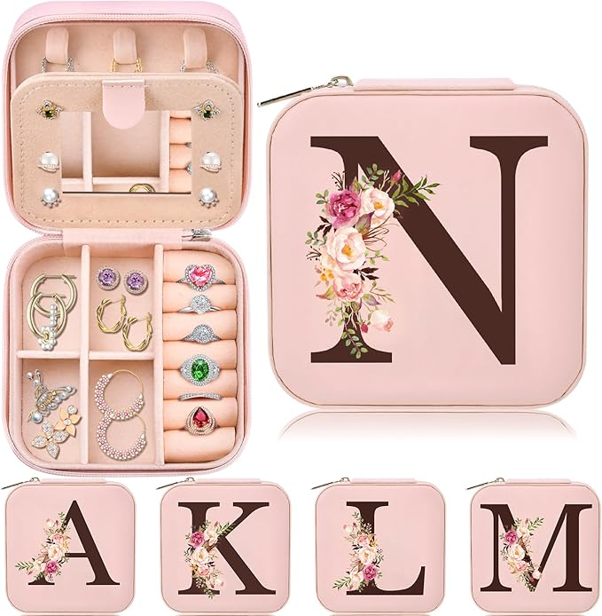 Inngeroo Personalized Gifts for Women, Mothers Day Mom Gifts Teacher Appreciation Gifts Travel Jewelry Case Box Organizer for Wife Daughter Aunt Friend Grandma…