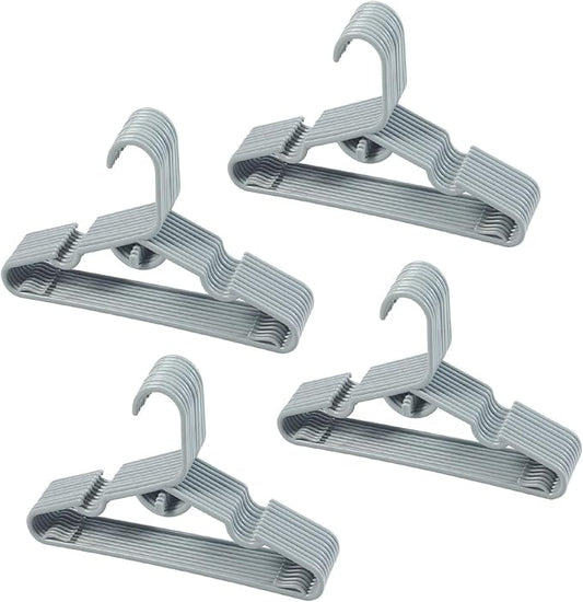 40pcs Grey Baby Nursery Closet Hangers,Non-Slip Laundry Infant Pant Hanger for Newborn Clothes,Stackable Hangers,Save Space Ultra-Thin Child Coat Hanger for Girl Boy Toddler Kids