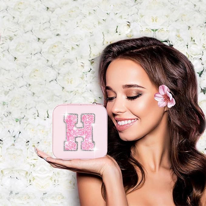 Uygafly Monogrammed Gifts - Trendy Jewelry Box & Organizer, Aesthetic Travel Essentials, Birthday Gifts | Pink