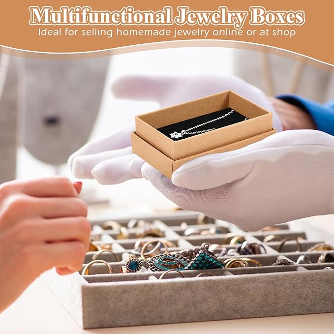 Batiyeer 36 Pcs Cardboard Jewelry Gift Boxes Jewelry Boxes Packaging Small Earring Gift Box with Lids for Necklace Ring Bracelet Party