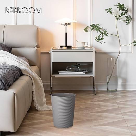 UUJOLY Small Trash Can Wastebasket Garbage Can Container Bins for Bathrooms, Laundry Room, Kitchens, Offices, Kids Rooms, Dorms (Dark Grey, 2 Pack)