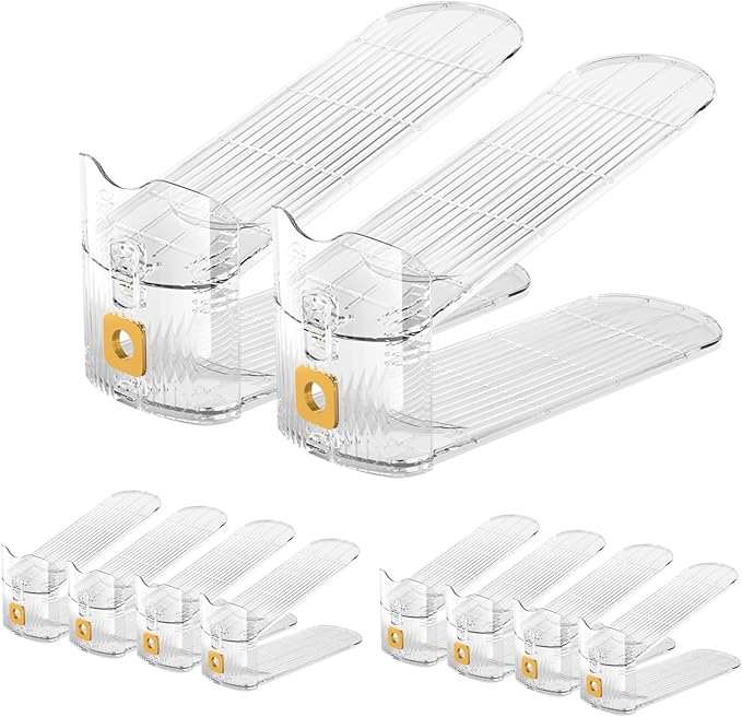 CiBiZi Shoe Slots Organizer Clear 10Pack Adjustable Shoe Stacker for Closet Organization Double Layer Shoe Rack Holder Space Saver Shoe Storage Organizer Zapatero Organizador