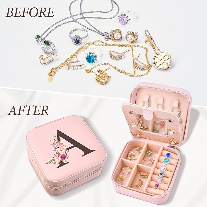 Mothers Day Mom Gifts for Wife Daughter - Stocking Stuffers for Teens Women - Teen Girl Gifts Trendy Stuff Travel Jewelry Box Case Organizer Personalized Christmas Birthday Gift Easter Basket Stuffers